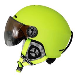 LOCLE Upgrade Skiing Helmet Men Women Children Ultralight Snowboard Skateboard Motorcycle Snowmobile Ski Helmet Visor Goggles 240223