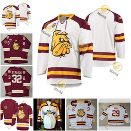 Minnesota Duluth Bulldogs Hockey Jersey Tim Stapleton Joey Anderson Ashton Bell Scott Perunovich 6 Louie Roehl Cole Koepke Noah Cates Custom Stitched UMD Jerseys