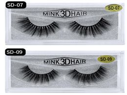 SD series Manual Sharpening 15mm mink lashes 100 Real 3D Mink False Eyelashes Beauty Tools Colour lash Soft Natural Eyelash box Nat9382484