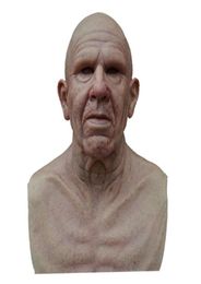 Party Masks Halloween Funny Old Man Mask Face Wig Headgear Horror Realistic Latex Masquerade Masque1534484