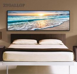Sunset Seascape Beach Landscape Posters Natural Scenery Canvas Painting Wall Art Picture For Bedroom Decoration cuadros6718387