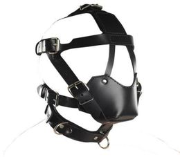 Slave Bright Muzzles Leather Hoods Mask Removable Mouth Gag Goggles Fetish Fantasy Sex Product For Adult Head Restraints BDSM Bond7782718