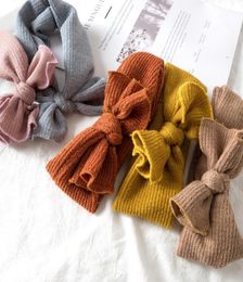 Baby Girl Fashion headband Toddler Autumn Winter Hairband Solid color soft Hair bands Elastic Hairbows 5Colors4884590