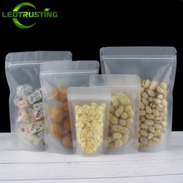 Resealable Stand up Frosted Plastic Zip Lock Packaging Bag Snack Coffee Cereals Corn Beans Beverage Heat Sealing Storage Pouches 240305