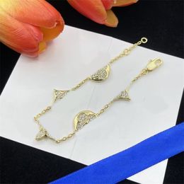 Jewelry designer bracelets love charm bracelet monogram blossom flower thin chain jewelers pulsera luxury letter lock gold bracele227b