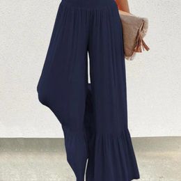 Women's Pants Wide Leg Flattering Plus Size For Women High Waist Draped Ruffle Cuffs Yoga Trousers Spring Autumn Loose