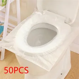 Toilet Seat Covers 50Pcs Disposable Plastic Cover Waterproof And Non Slip Individually Wrapped For Travel Protectors