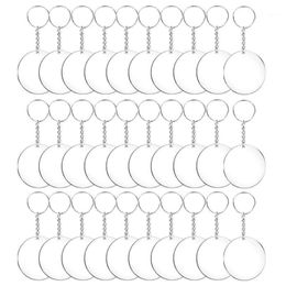 48 72 96pcs Acrylic Transparent Circle Discs Set Key Chains Clear Round Acrylic Keychain Blanks Keychain for DIY Transparent12352