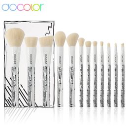 Docolor 12pcs Makeup Brushes Set Foundation Powder Blush Eye Shadow Lip Blending Make Up Brush Cosmetic Tool Kit Maquiagem 240229