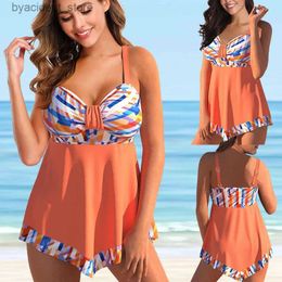 Women's Swimwear New Women Tanknis Bikini Sets Swimsuit Women Bikini Sets Swimwear Beachwear Summer Fashion New Swimsuit Two Piece S-6XL L240309