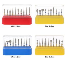 10Pcs Diamond Drill Bits Dental High Speed Burs Set Teeth Polishing Tooth Preparation Bur Dental Equipment1058790