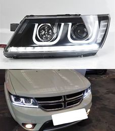 LED Daytime Running Head Lamp for Dodge Journey Headlight 2009-2016 Turn Signal High Beam Light Projector Lens