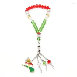 Link Bracelets Kurdistan Map Rosary Bracelet 33 Beads Islamic Prayer Beaded Gift 4XBF