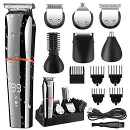 All In One Beard Hair Trimmer For Men Grooming Kit Eyebrow Body Trimmer Shaver Electric Hair Clipper Waterproof Rechargeable 240223