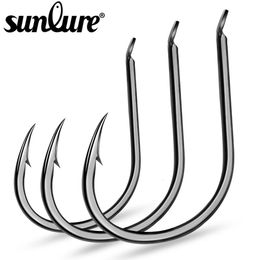 1000pcsbox High Carbon Steel Hooks for Fishing and Baits Size 3#-15# Black Fishing Jig Hooks High Qulity Fishing Single Hook 240226