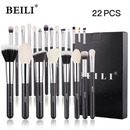 BEILI Professional 22-25pcs Makeup Brushes Set Natural Goat hair Powder Foundation Eyeshadow Make Up Tool pinceaux de maquillage 240229