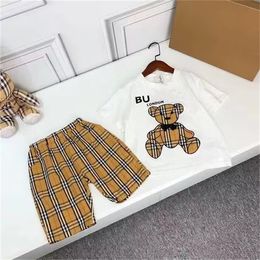 New brand designer polo clothing Summer cotton high quality children's clothing high-end fashion children's sports set size 90cm-150cm a01