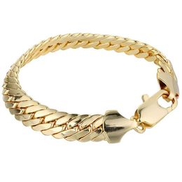 Mens Womens Bracelet Solid Wrist Chain 18k Yellow Gold Filled Herringbone Bracelet 23cm Long Classic Style Gift1999