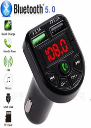 Bte5 Car Mp3 Bluetoothcompatible Kit 50 Hands Phone Player Music Card o Receiver Fm Transmitter Dual USB Fast Charger 36099146