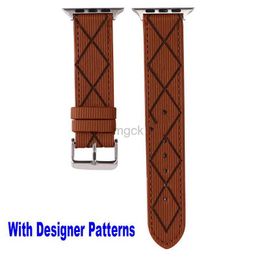 Bands Watch Luxury C Designer Slim Straps With Embossed Pattern For Watch Band Iwatch 8 3 4 5 7 Bands Metal Connector Fashion Leather Ladies Women 240308