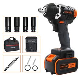 GOXAWEE 20V Brushless Cordless Electric Wrench Impact Driver Socket Wrench 4000mAh Battery Hand Drill Installation Power Tools Y201776951