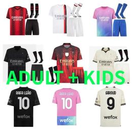 KOCHE PULISIC RAFA LEAO soccer jerseys AC 23 24 25 MILANS REIJNDERS LOFTUS-CHEEK Maignan GIROUD 2024 football shirts THEO Adult football shirt maillot Adult kids kit