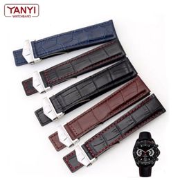 Genuine leather bracelet 19mm 20mm 22m for tag heuer watchband men wristwatches band accessories fold buckle leather watch strap 2219n