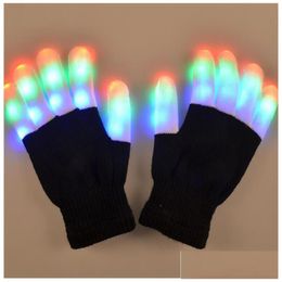 Led Gloves New 7 Modes Colour Changing Flashing Led Glove For Concert Party Halloween Christmas Finger Glowing Drop Delivery Toys Gifts Dh73C