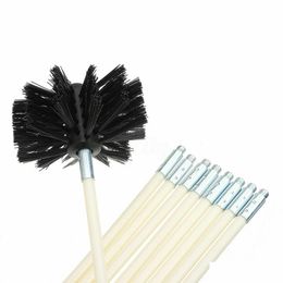 Cleaning Brushes Chimney Cleaning Brush Set Fireplace Kettle Rotary Sweep 6Pcs Flexible Long Handle Rods Household Brushes Drop Delive Dhrbu