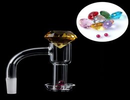 20mmOD Flat Top Terp Slurper Smoking Quartz Banger With Glass Diamond Marble Cap Ruby Pearls Set 4590 Slurpers Nails For Water Bo5510803