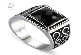 Eulonvan Engagement Wedding 925 Sterling Silver Male Finger Rings For Men Black Cubic Zirconia Drop S3809 Size 6 13 Cluster275A4475523