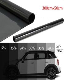300cmx50cm Black Car Window Foils Tint Tinting Film Roll Auto Home Glass Summer Solar UV Protector Sticker Films3793088