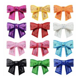 New Fashion Handmade Embroidered Sequin Bows Glitter Tie Children Hairpin Hair Accessories Kids Gift Hair Clips 12 Colors8150002