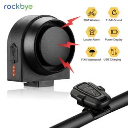Rockbye Bicycle Anti-theft Alarm with Remote Bike Wireless Lock Cycling Accessories Bike Security Systerm Sensor Alarm 240301