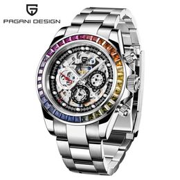 2021 PAGANI Design Automatic Watch 40mm Men Mechanical Skeleton Watches Stainless Steel Waterproof Fashion Business Relogio Mascul245n