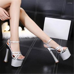 Sandals Bridal Wedding Shoes Classic Square Heel Lady's Stage 8 Inches Fashionable 18cm Sexy Ultra High Performance
