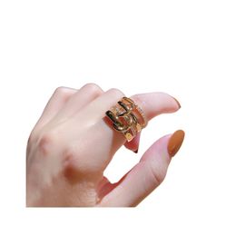 love ring Halley Gemini Spinelli Kilcollin brand designer New in luxury love ring 925 silver plated technology 18K Gold With Side Stones Plated Designer Jewellery Gift