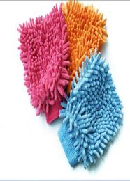 Whole 100PCSLOT Microfiber Chenille Car Wash Glove Prvate Household Cleaning Cloth SingleSided Auto Mitt 3810281