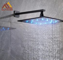 Wall Ceiling Mount 16 Inch Square LED Rainfall Shower Head Plumbing Fixtures Without Shower Arm Oil Rubbed Bronze1105501