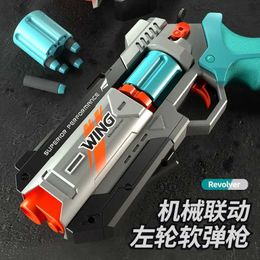 Gun Toys Gun Toys 2024 new exploding revolver gun can repeat shot soft bullet mechanical gun repeating gift for children 2400308