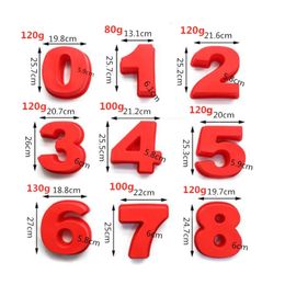 Large Silicone Numbers Cake Mold Birthday Decorating Tools Baking Design Bakeware Pastry 10 Inch 09 Number 240226
