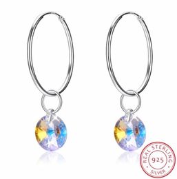 Dangle Chandelier Arrival 925 Sterling Silver Earring For Women Fine Jewelry Drop Statement Round Crystal From SwarovskiDangle2247748