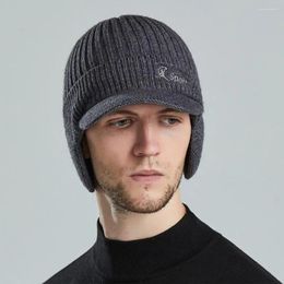 Ball Caps Universal Knitted Hat Letter Print Convenient Cap Ear Flap Casual Windproof Cycling Knitting