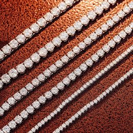 Jewellery Silver Necklace 3mm Moissanite Hot Sale Super Deal Price Tennis Necklaces High Quality Moissanite Tennis Chain