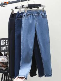 Jeans S6xl High Stretch Skinny Jeans Sexy Clothes Women 2023 Mom Denim Pants High Waist Elastic Band Slim Light Blue Pencil Pants