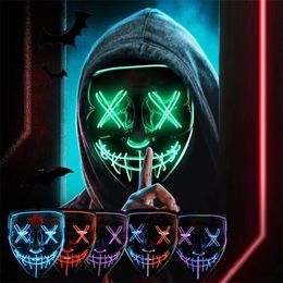 Party Masks Halloween mask LED Light up Scary mask for Festival Cosplay Costume Masquerade Parties Carnival Gift LT821