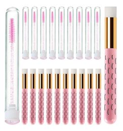 Pieces Pink Ultra Soft Lash Cleansing BrushesLash Shampoo Brushes10 Glitter Tube Mascara Wand Brushes Makeup5311395