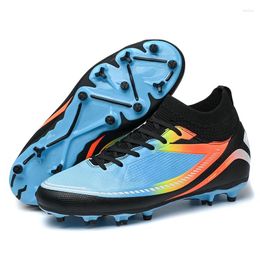 American Football Shoes Men Quality Outdoor Male Teenager Long Spike Ankle Boot Black White Man Training Soccer Sneakers Big Size