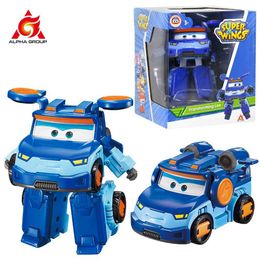 Anime Manga Super Wings S5 5 Scale Transforming Toy LEO Aeroplane to Robot Plane Transformation Action Figures Toys for Birthday Gifts Boys J240308