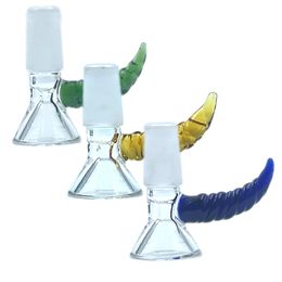 QBSOMK Hookah Bowl Piece for Glass Bong Slides Funnel Bowls Pipes Bongs Smoking Colour Oil Rigs